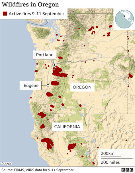 Oregon Wildfires Map Burning Now