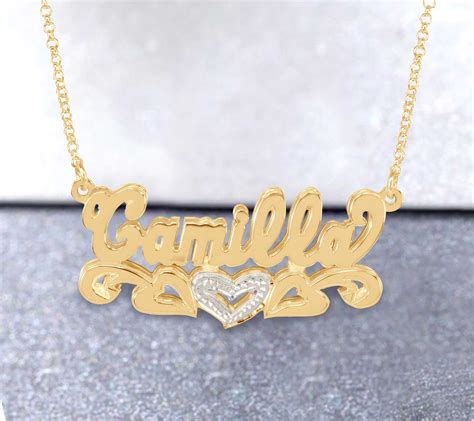 Heights Jewelers - Personalized Double 3D Bling Name Necklace in 14K ...