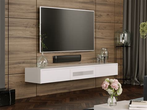 White Expressia Wall Mounted TV Cabinet