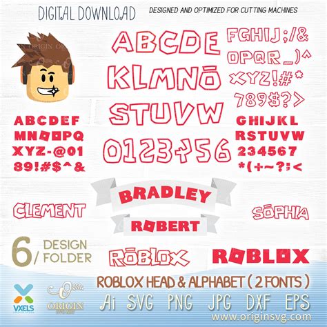 Roblox Head SVG Alphabet Fonts Vector Graphic Roblox Logo Face with ...