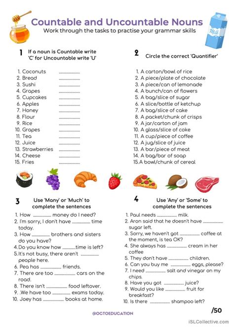 Countable Nouns Worksheet