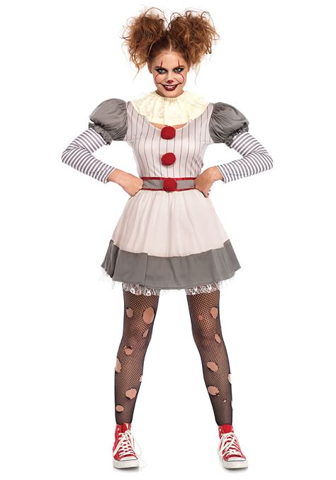 Creepy Killer Clown Women's Costume | Pennywise Costumes