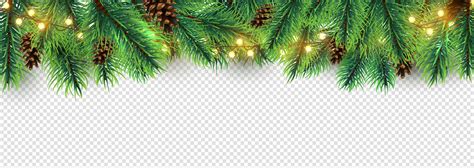 Christmas border. Holiday garland isolated on transparent background ...