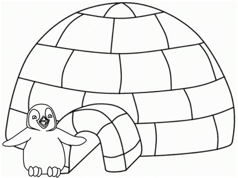 Igloo Coloring Drawing Color Pages Sketch Printable Clipart Kids Colour ...