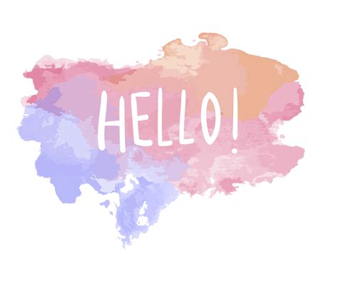 The word hello on a watercolor vector - Download Free Vectors, Clipart ...