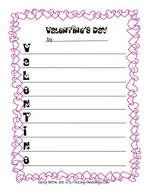 Acrostic Poem Template - Printable Word Searches