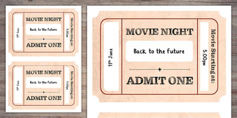 Printable Movie Night Ticket Temp... | Twinkl Party - Twinkl