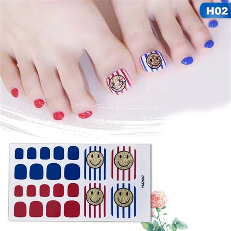 Cartoon Toe Nail Stickers Waterproof Fashion Toe Nail Wraps Nail Art ...