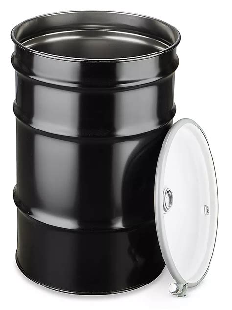 Steel Drum with Lid - 30 Gallon, Open Top, Unlined S-14364 - Uline