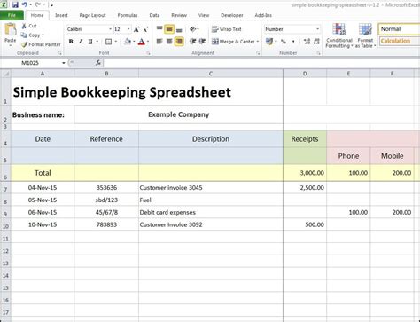 bookkeeping spreadsheet using microsoft excel 1 — excelxo.com