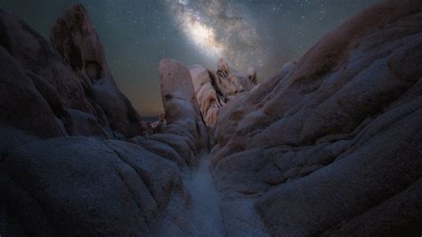 night, Joshua Tree National Park, Rock, Nature HD Wallpapers / Desktop ...