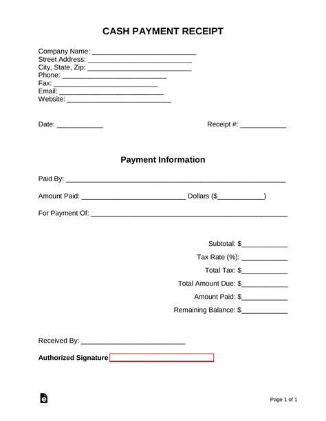 Free Printable Payment Receipt