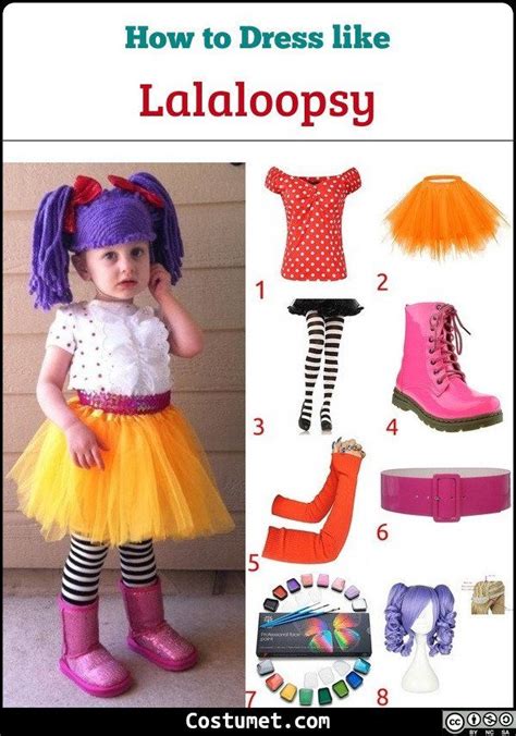 Lalaloopsy costume is a polka-dotted top, an orange tutu, black and ...