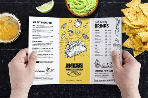 Tri-Fold Mexican Menu Template | Brochure Templates ~ Creative Market