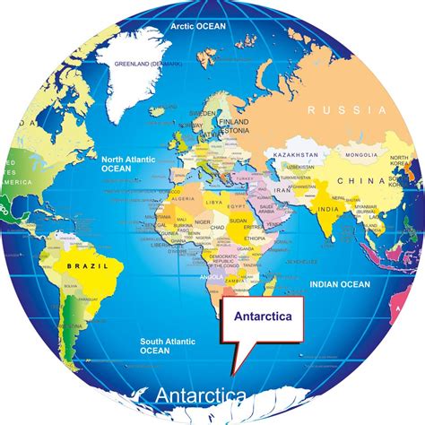 Where is Antarctica on the World Map and Globe? | Global map, World ...