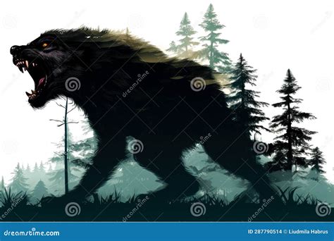 Werewolf in the Forest. Halloween Concept Stock Illustration ...