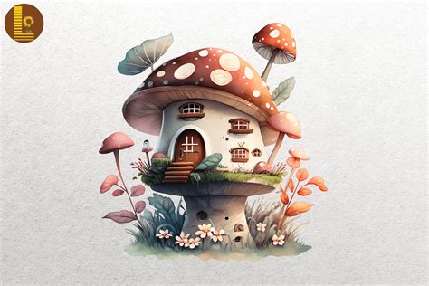 Watercolor Mushroom House 10 By Mulew Art | TheHungryJPEG