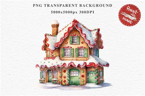 Christmas Gingerbread House Clipart Graphic by Rabbit Heart Clipart ...