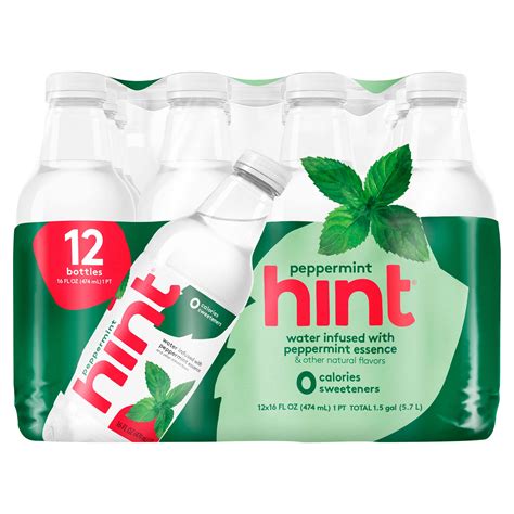 Hint Water Infused with Peppermint Essence, 16 fl oz, 12 count ...