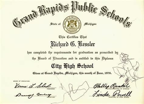 City High School Graduation Certificate | History Grand Rapids