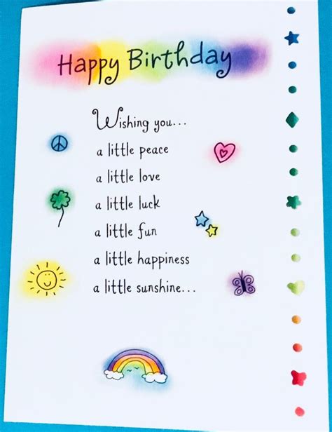 Happy Birthday Poem greeting card, bday card, birthday poem, gift, cute ...