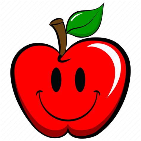 Apple, cheerful, emoji, emoticon, funny, happy, smile icon - Download ...