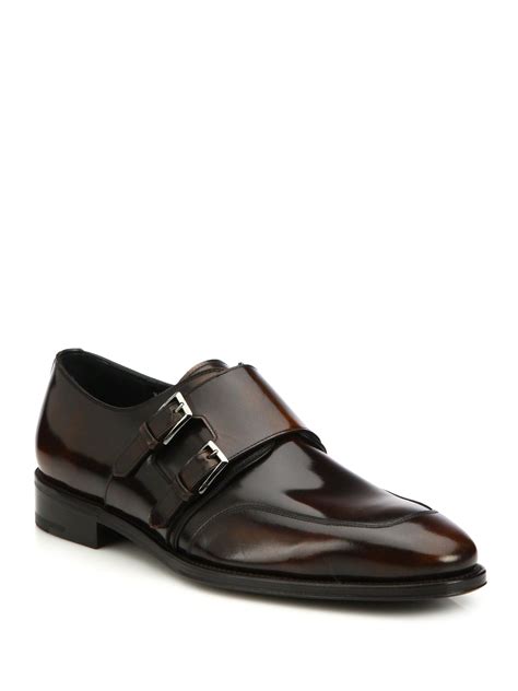 Ferragamo Marcelo Double Monk-Strap Leather Dress Shoes in Brown for ...