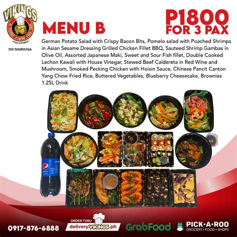 Vikings SM Marikina Feast for 3 - MENU B – Vikings Group