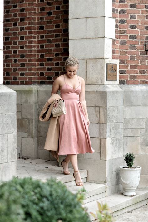 How to Style a Pink Satin Dress | by Fashionably Lo