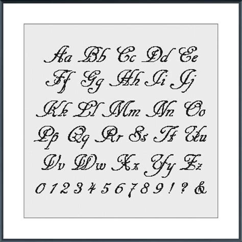 Fancy Cursive Cross Stitch Alphabet Pattern Handwriting Cross - Etsy ...