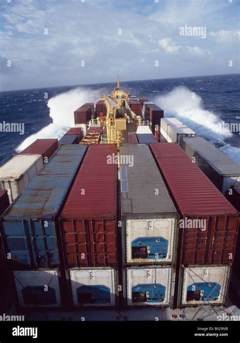 Container Ship In Storm Stock Photo - Alamy