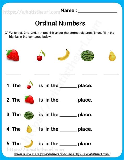 Ordinal Numbers Worksheets for Grade 1 – Exercise 2 | Ordinal numbers ...