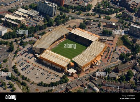 Aerial view of Wolverhampton Wanderers Football Club stadium Molineux ...