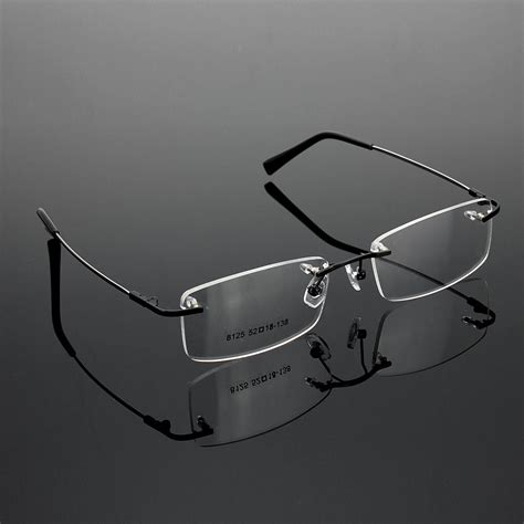 Unisex Rimless Glasses Lightest Rx Optical Eyeglasses Memory Titanium ...