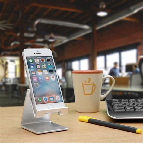 Tobeoneer Desktop Cell Phone Stand Holder, Aluminum Solid Portable ...