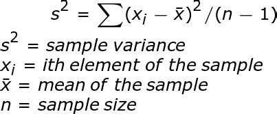 Variance Formula