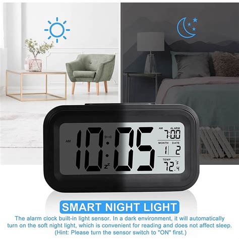 Table Digital Clock Digital Backlight LCD Display Table Alarm Clock ...