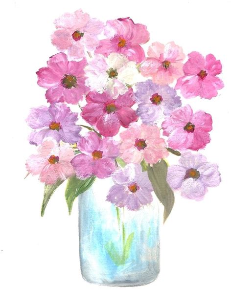 Floral Vase Series, Pink Cosmos Watercolor Print | Kenzie's Cottage