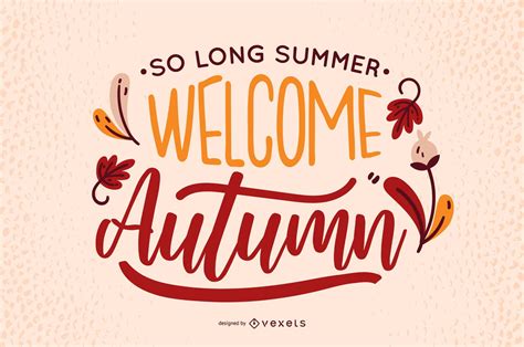 Welcome Autumn Lettering Banner Design Vector Download