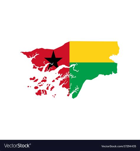 Guinea-bissau map and flag Royalty Free Vector Image