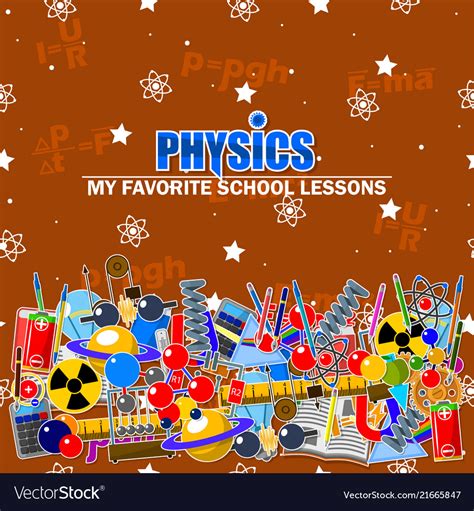 On physics school theme Royalty Free Vector Image