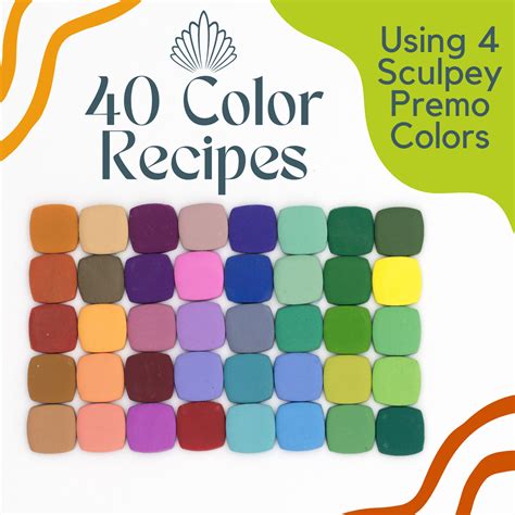 Set of 40 Polymer Clay Color Recipes for Sculpey Premo - Digital Downl ...