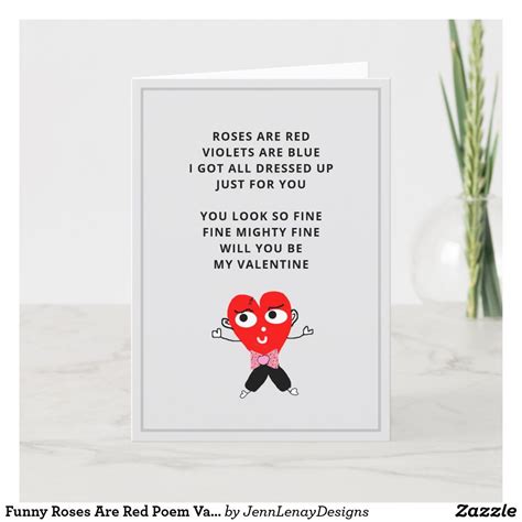 Funny Roses Are Red Poem Valentines Day Holiday Card | Zazzle ...