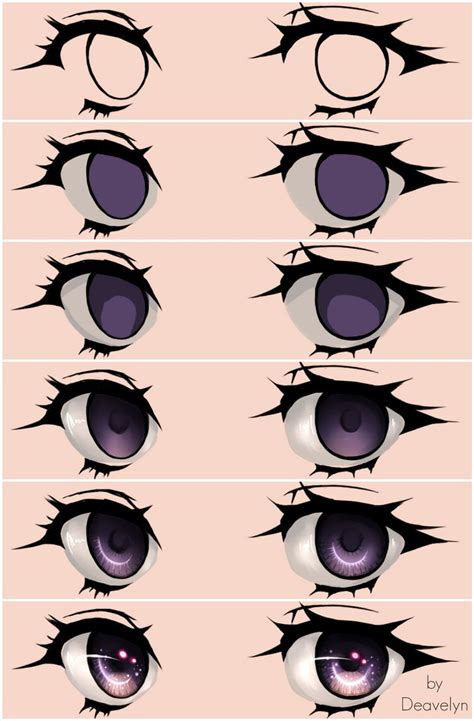 Starry Eyes Steps by Maruvie on DeviantArt | Anime eye drawing, Digital ...