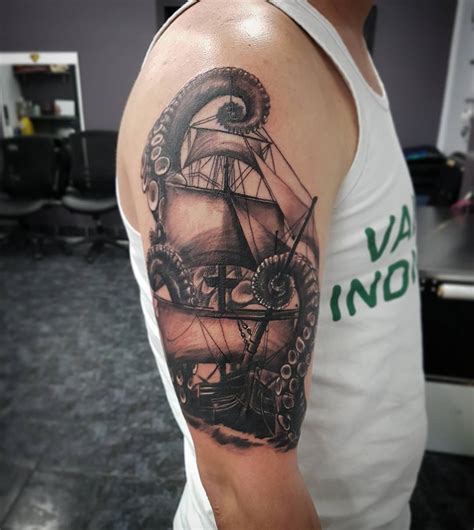 95+ Best Pirate Ship Tattoo Designs & Meanings - (2019)