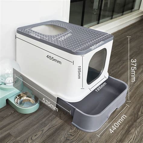 Cat Litter Box Kitty Toilet Fully Enclosed Trapping Sifting Odour ...