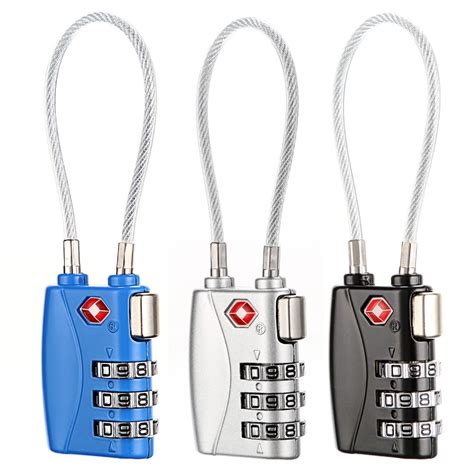 Flexible Cable Lock Luggage Locks TSA Approved 3 Digit Combination ...