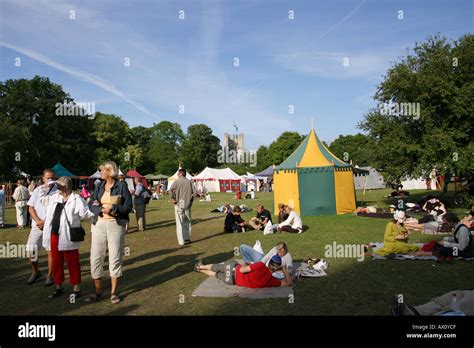 Tourists at the medieval festival week in Gotland Sweden Stock Photo ...