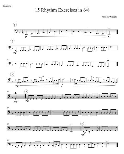 15 Rhythm Exercises in 6/8 – Solo bassoon (Digital Download) – JDW ...