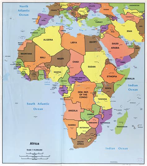 Large detailed political map of Africa with all capitals – 1998 ...